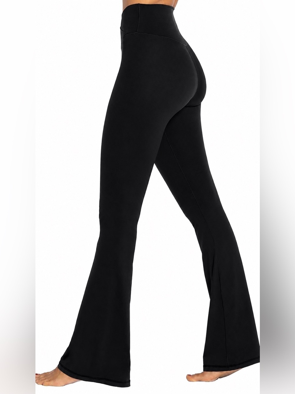 Sunzel Crossover High V-Waist Flare Leggings Yoga Pants Black Breathable Size M